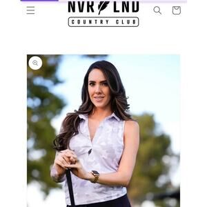 nvr lnd country club womens sleeveless polo Shirt Size M
